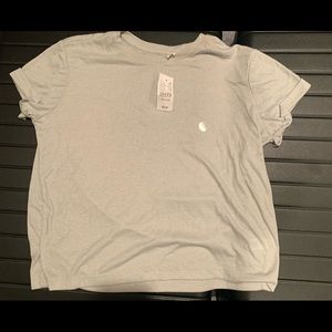 Large cropped blue shirt